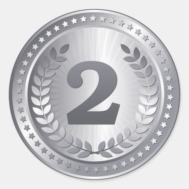 Médaille d'argent 2e place vainqueur autocollant (Devant)