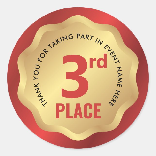 Médaille de 3ème place Événement Autocollant Compé (Devant)