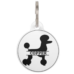 Médaille de chien personnalisée ronde Caniche