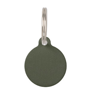 Médaille de chien ronde personnalisée en vert mous