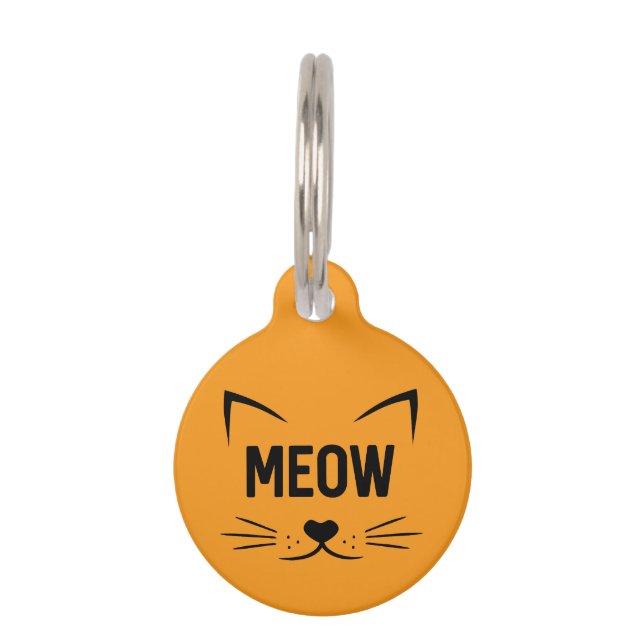 Médaille d'identification chat orange Miaou (Devant)