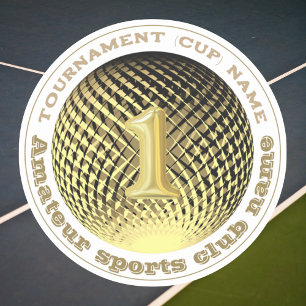 Médaille d'or 1ère place gagnante ronde Sticker