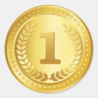 Médaille d'or 1ère place vainqueur autocollant