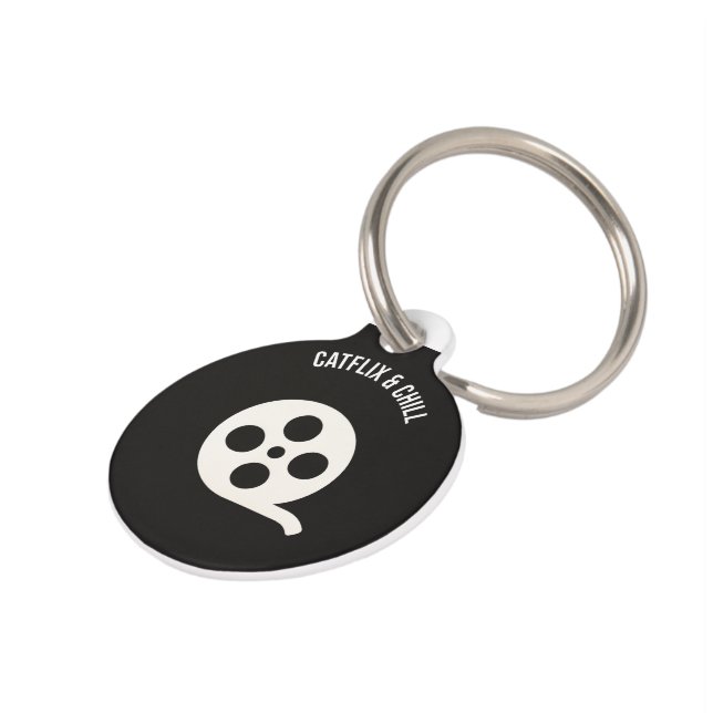 Médaille drôle pour chat – “Catflix & Détente” (Côté )