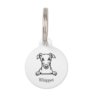 Médaille personnalisée avec nom pour chien Whippet