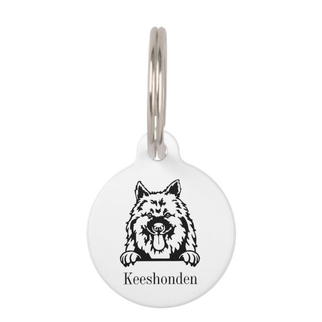Médaille personnalisée pour chien Keeshonden (Devant)