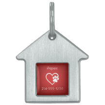 Médaille Personnalisée pour Chien Rouge Nom & Télé