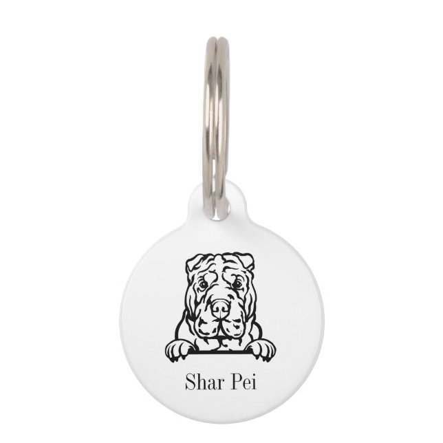 Médaille personnalisée pour chien Shar Pei (Devant)