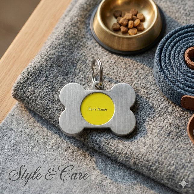 Médaille pour animal de compagnie avec nom personn (Personalized Custom Name Pet Tag with Stylish Frame)