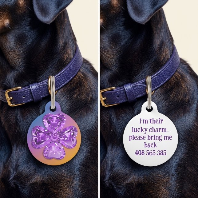 Médaille pour Animal de Compagnie Stylée avec Trèf (Créateur téléchargé)