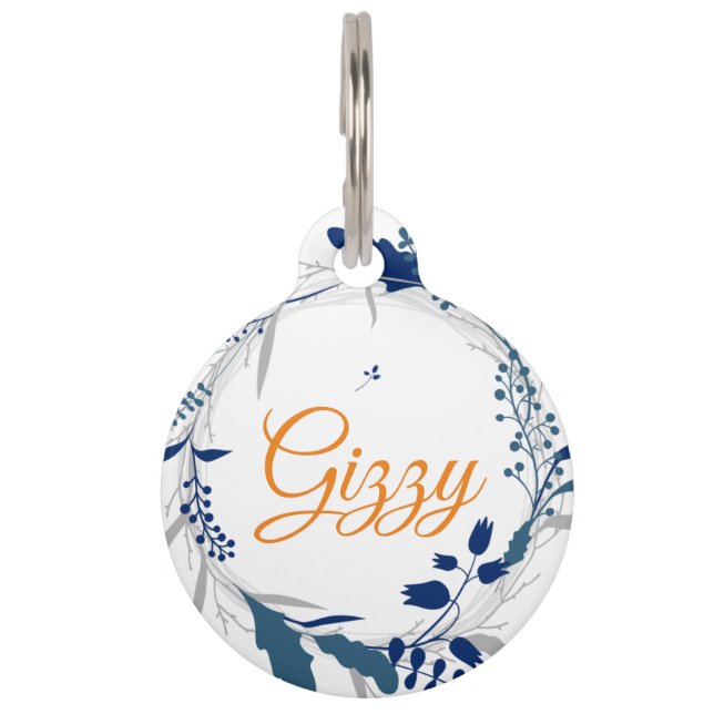 Médaille ronde florale bleue (Devant)