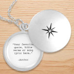 Médaillon Avec Fermoir Créez votre propre devis<br><div class="desc">Créez votre propre collier de devis personnalisé Caractéristiques typographie minimaliste de machine à écrire.</div>