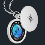 Médaillon Avec Fermoir Élégant 41ème anniversaire Mariage de Topaz Bleu<br><div class="desc">Commémorez le 41ème anniversaire du mariage avec cet élégant emplacement! Un élégant lettrage noir et blanc avec des confettis hexagonaux sur un arrière - plan bleu cerulean ajoute une touche mémorable pour cette occasion spéciale et une étape extraordinaire. Customisez avec les noms du couple heureux, et ajoutez des dates pour...</div>