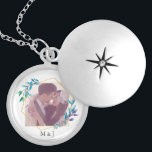 Médaillon Avec Fermoir Elégant Or moderne géométrique et photo feuille<br><div class="desc">Cadre géométrique et feuille or moderne et élégant pour l'une de vos photos préférées.</div>