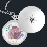 Médaillon Avec Fermoir Elégant Or moderne géométrique et photo feuille<br><div class="desc">Cadre géométrique et feuille or moderne et élégant pour l'une de vos photos préférées.</div>