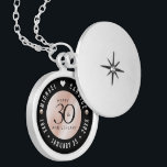 Médaillon Avec Fermoir Elégante 30ème Mariage Pearl Anniversaire de céléb<br><div class="desc">Commémorez le 30e anniversaire de mariage avec cet élégant emplacement! Elégant serif noir et sans serif lettrage avec perles sur un arrière - plan perlé ajoutent une touche mémorable pour cette occasion spéciale et cette étape extraordinaire. Customisez avec les noms du couple heureux, et les dates de leur anniversaire de...</div>