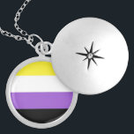 Médaillon Avec Fermoir Indicateur non binaire<br><div class="desc">Collier de repère d'indicateur non binaire.  Poche en argent.  J'ai laissé la personnalisation ouverte,  vous pouvez donc changer l'image,  le type de collier,  ou ajouter du texte.</div>