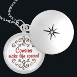 Médaillon Avec Fermoir Les Cousins rendent la vie spéciale<br><div class="desc">Une jolie façon de faire savoir à ce cousin aimé ce que tu ressens.  Profitez de ce design coloré avec des fleurs et les mots - Cousins rendent la vie spéciale.</div>