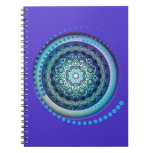 Médaillon bleu violet vert Design Carnet spiral