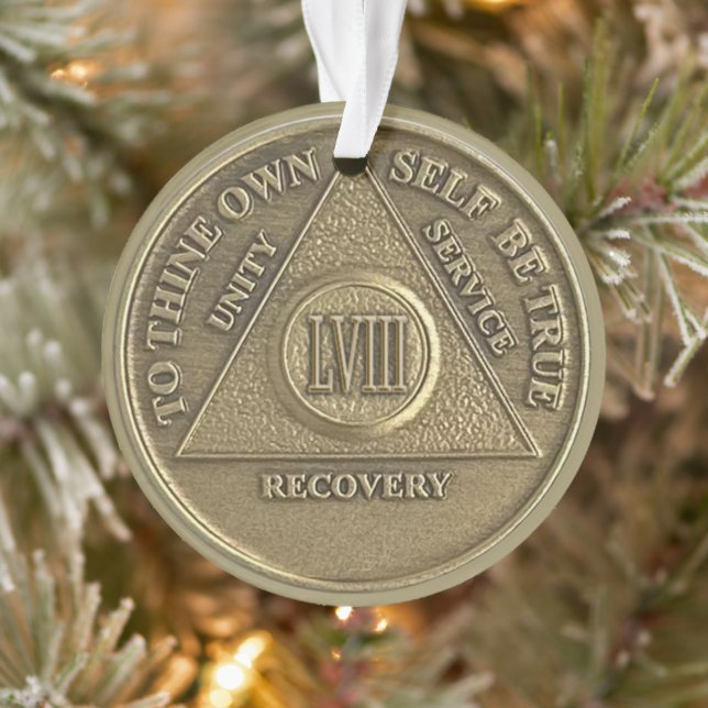 Médaillon d'anniversaire de sobriété de 58 ans ave (Arbre)
