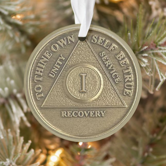 Médaillon d'anniversaire de sobriété personnalisé  (Arbre)