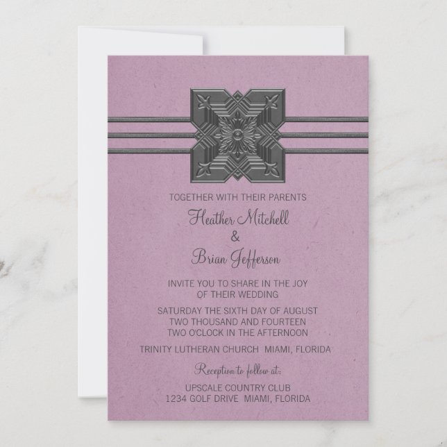 Médaillon Lilac Invitation au mariage frontalier (Devant)