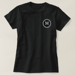 Médaillon noir et blanc personnalisé T-shirt initi