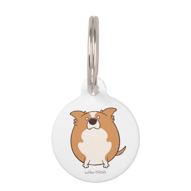 MÉDAILLON POUR ANIMAUX ボーダーコリー"ボダたま (レッド)" <名前・電話番号> (Devant)