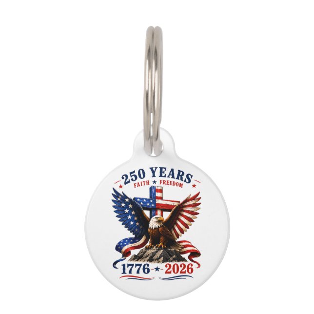 Médaillon Pour Animaux 250 ans de foi et de liberté (Devant)