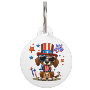 Médaillon Pour Animaux 4 juillet chien/chiot mignon, patriotique