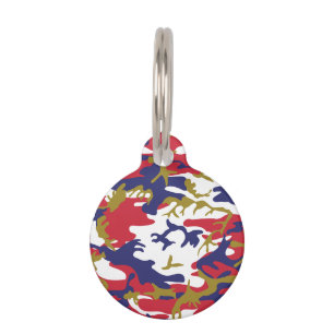 Médaillon Pour Animaux 4 juillet, Jour de l'Indépendance, Or de camouflag