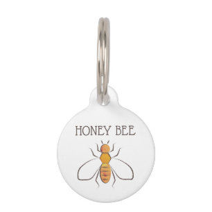 Médaillon Pour Animaux Abeille jaune miel