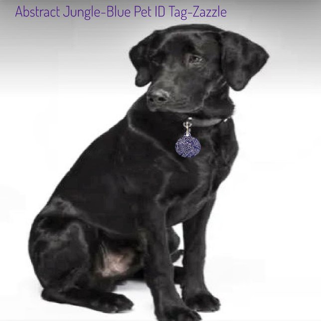 Médaillon Pour Animaux Abstrait Jungle-Blue (Créateur téléchargé)
