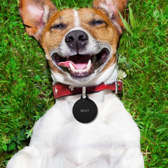 Médaillon Pour Animaux Accessoires noirs et blancs personnalisés Chien mi (Custom Black and White Accessories Minimal Dog Pet ID Tag
)