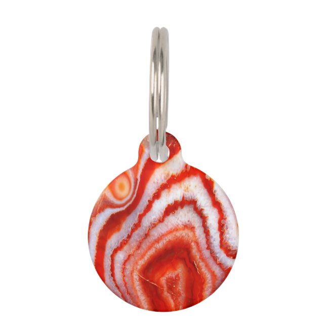 Médaillon Pour Animaux Agate Orange Sanguine. (Devant)