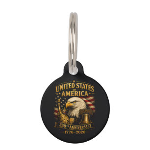 Médaillon Pour Animaux Aigle du 250e anniversaire des États-Unis d'Amériq