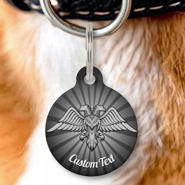 Médaillon Pour Animaux Aigle Gris à deux Têtes (Créateur téléchargé)