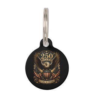 Médaillon Pour Animaux Aigle patriotique américain 1776 2026 250e 4 juill