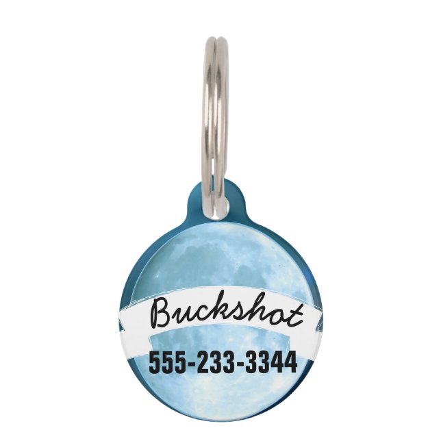 Médaillon Pour Animaux Aimez-vous à la Lune et retour (Dos)