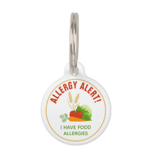 Médaillon Pour Animaux Alerte d'allergie alimentaire avec des aliments de