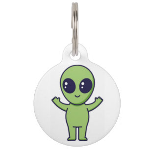 Médaillon Pour Animaux Alien Kawaii
