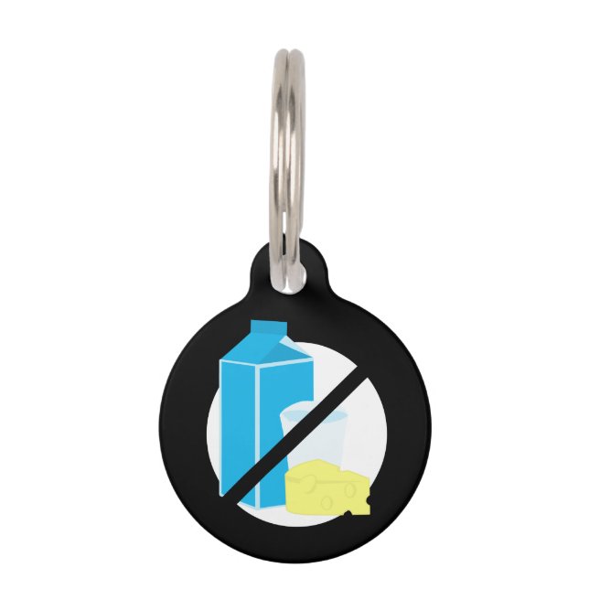 Médaillon Pour Animaux Allerggie laitière Enfants Information d'urgence (Devant)