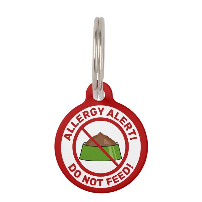 Médaillon Pour Animaux Allergy Alert Cartogramme Chien Bowl avec nourritu (Devant)