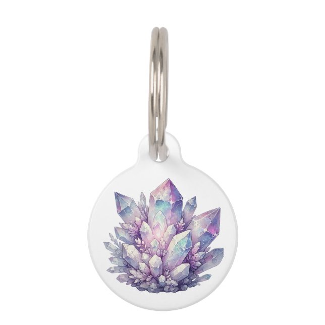 Médaillon Pour Animaux Amas de quartz pastel (Devant)