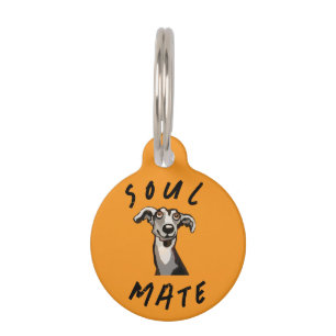 Médaillon Pour Animaux âme sœur galgo drôle, whippet, lévrier