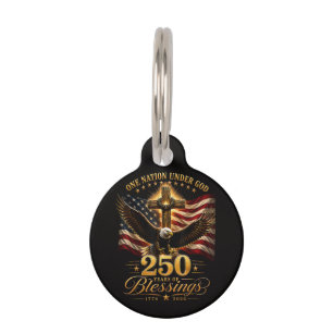 Médaillon Pour Animaux Américain 250e anniversaire patriotique États-Unis