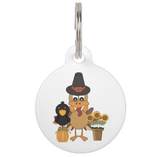 Médaillon Pour Animaux Amis de la Turquie de thanksgiving