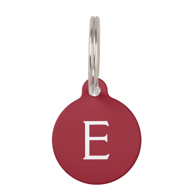 Médaillon Pour Animaux Amour papillon | Couleur solide rouge 4 personnel (Devant)