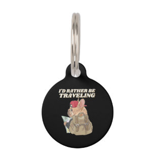 Médaillon Pour Animaux Amoureux de Bouledogue Je préfère voyager avec m