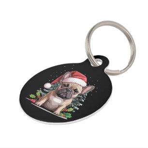 Médaillon Pour Animaux Amoureux de Bulldog Français Noël Maman Chien Drôl
